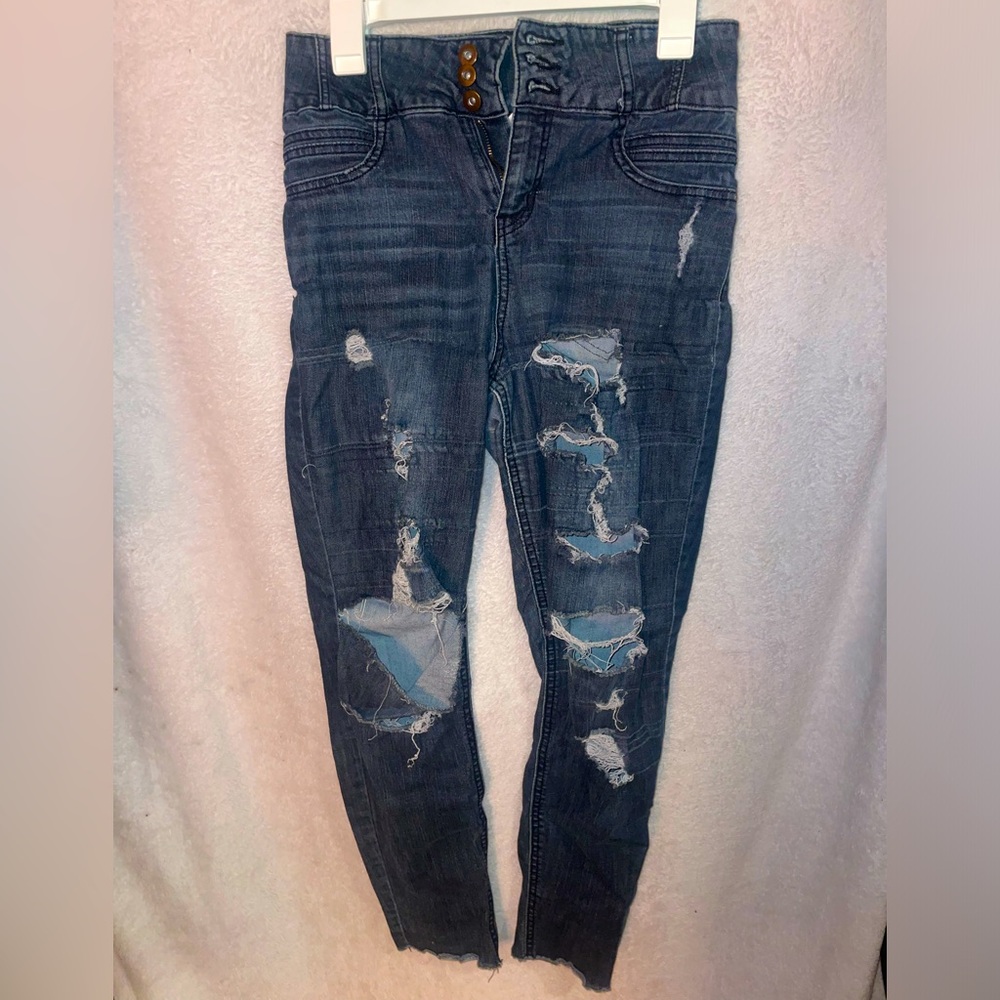 High Waisted Ripped Black Jeans